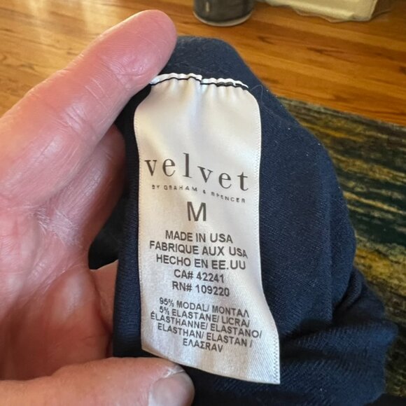 NWT Velvet Navy Faux Wrap Midi Dress M Ruched Surplice Anthropologie Career - Picture 7 of 11